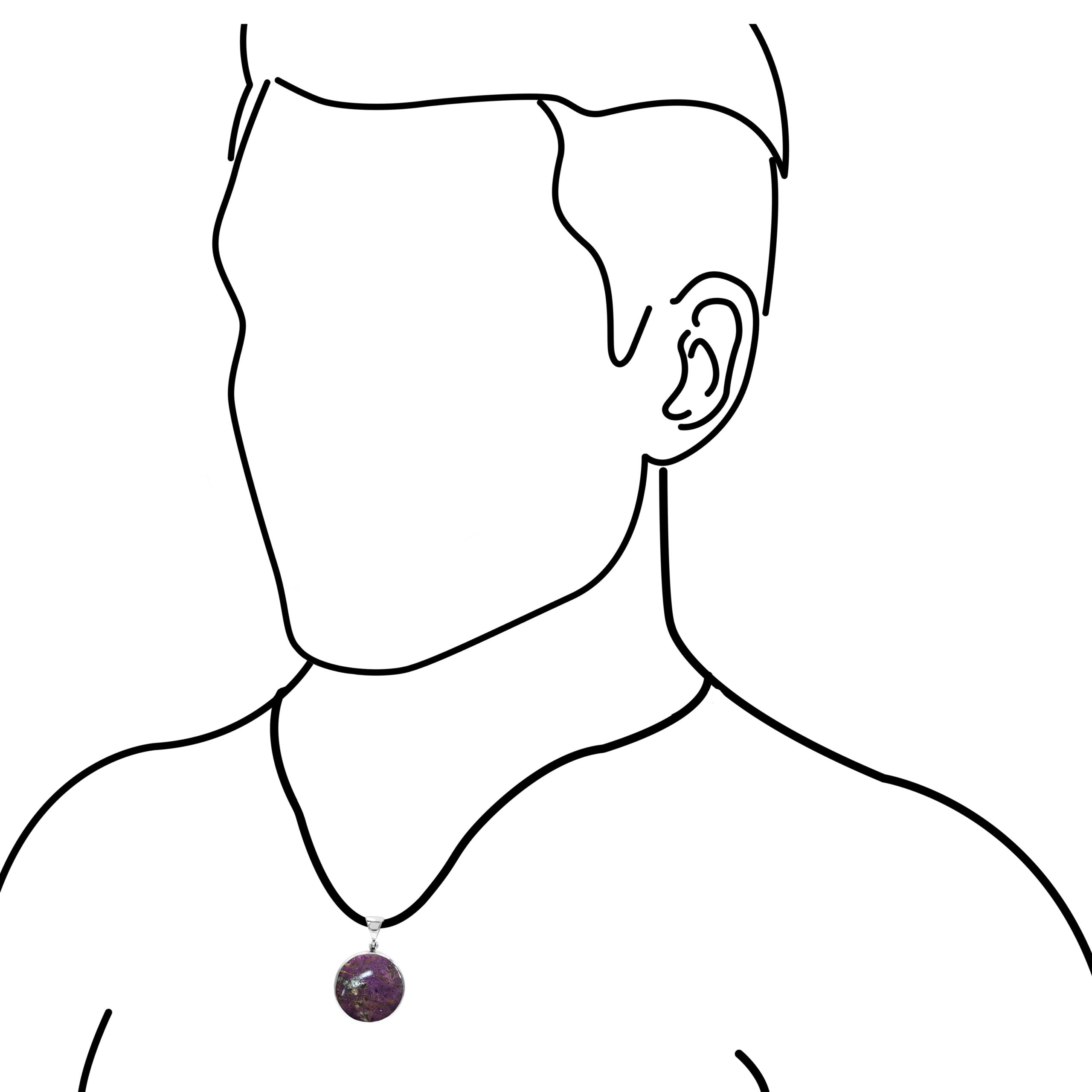 Starborn Purpurite Round Pendant in Sterling Silver