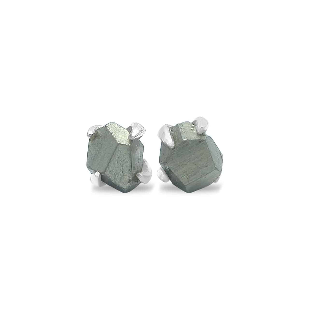 Starborn Pyrite Crystal Post Earrings in Sterling Silver