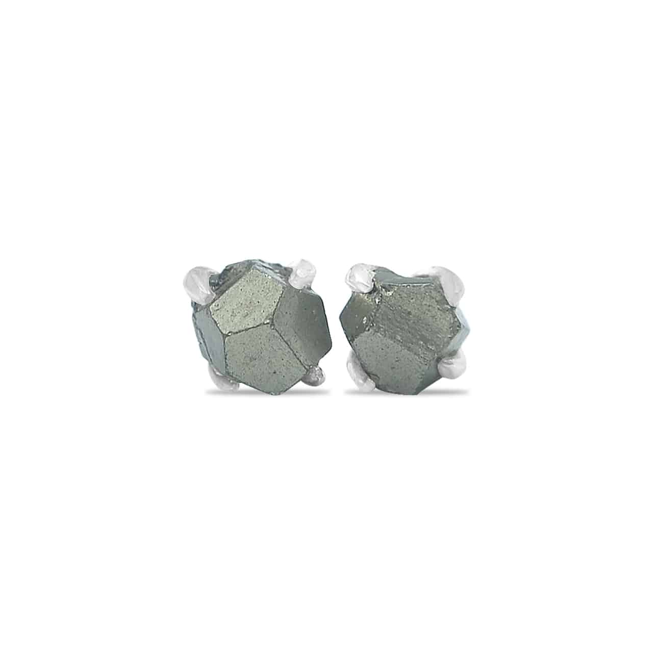 Starborn Pyrite Crystal Post Earrings in Sterling Silver