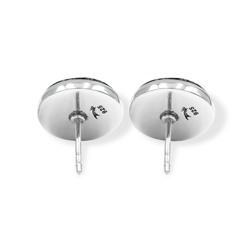 Starborn Pyrite Schist Round Post Earrings in Sterling Silver