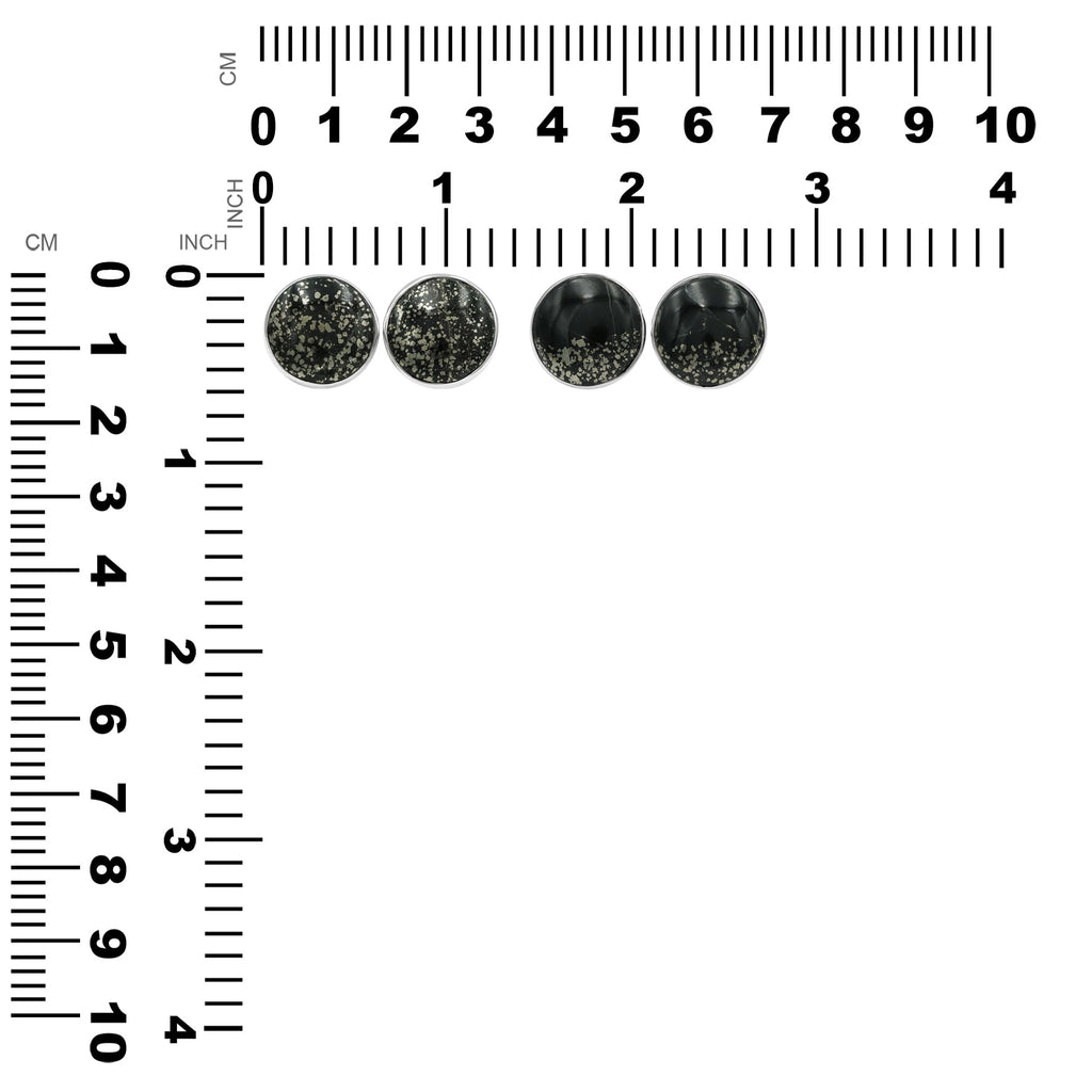 Starborn Pyrite Schist Round Post Earrings in Sterling Silver