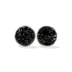 Starborn Pyrite Schist Round Post Earrings in Sterling Silver