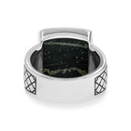 Starborn Schiefer Pyrite Men’s Ring with Geometric Shank Accents in Sterling Silver