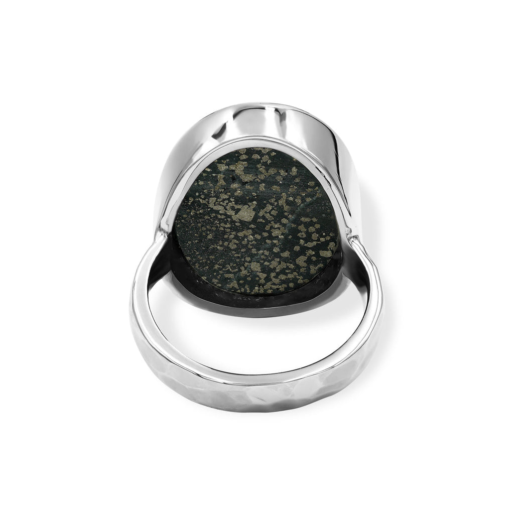Starborn Pyrite Schist Oval Ring in Sterling Silver