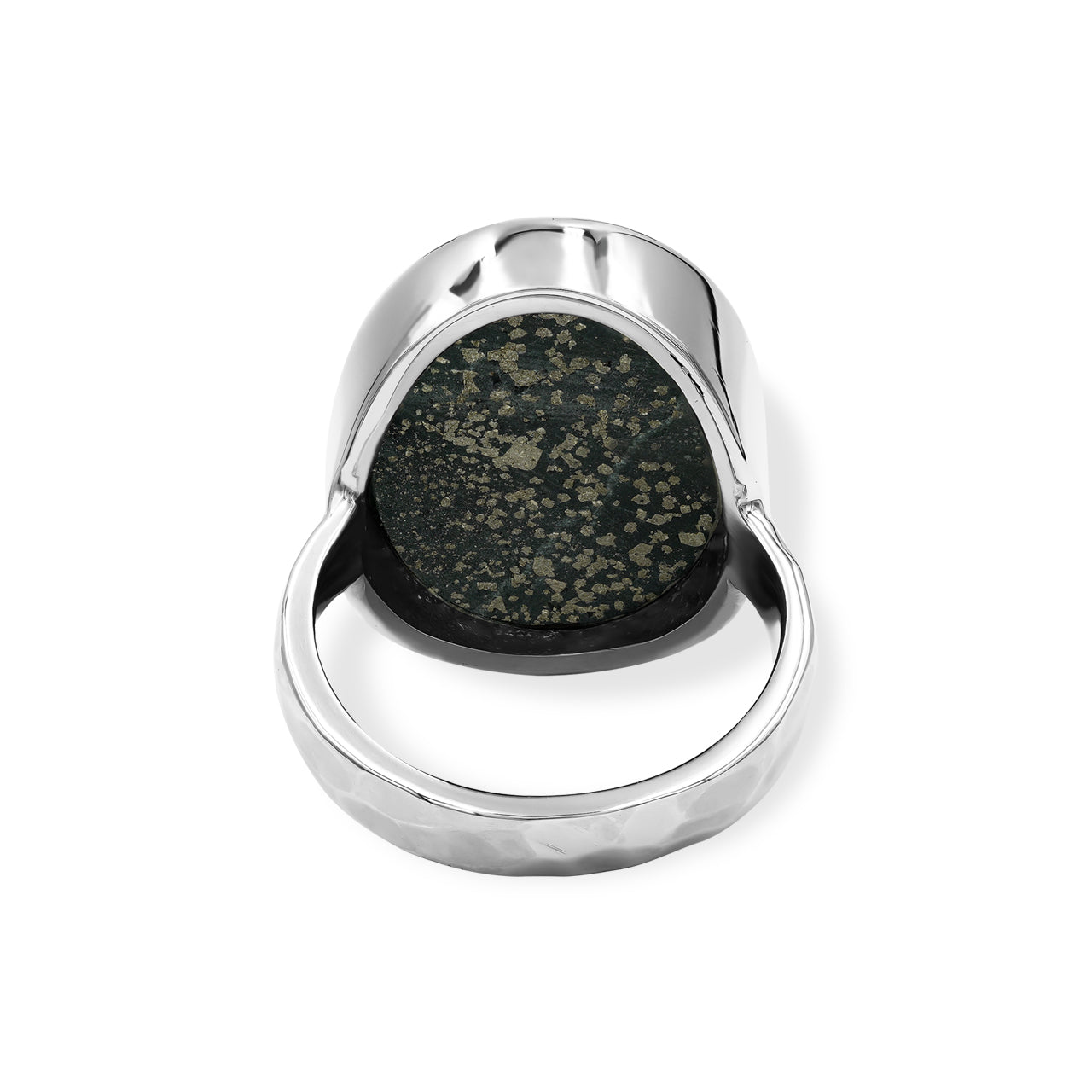 Starborn Pyrite Schist Oval Ring in Sterling Silver