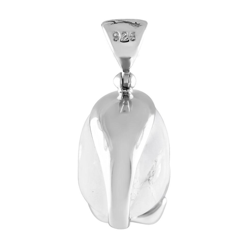 Starborn Sterling Silver Hand Carved Mini Quartz Crystal Skull Pendant