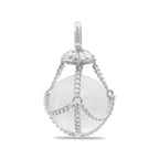 Starborn Carved Quartz Chain Basket Pendant in Sterling Silver