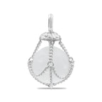 Starborn Carved Quartz Chain Basket Pendant in Sterling Silver