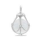 Starborn Carved Quartz Chain Basket Pendant in Sterling Silver