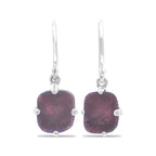 Starborn Ruby Slice Drop Earrings in Sterling Silver