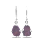 Starborn Ruby Slice Drop Earrings in Sterling Silver