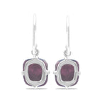 Starborn Ruby Slice Drop Earrings in Sterling Silver