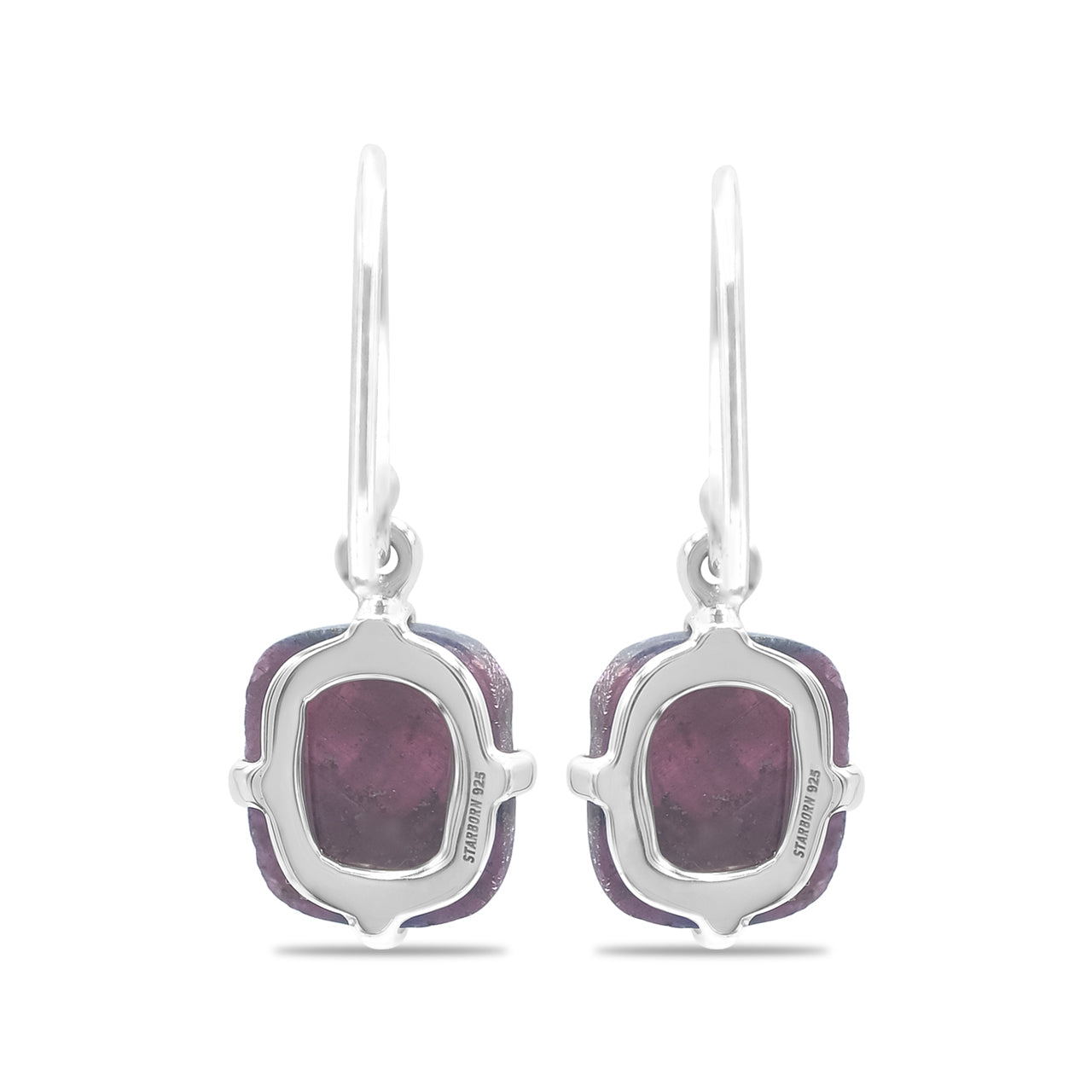 Starborn Ruby Slice Drop Earrings in Sterling Silver