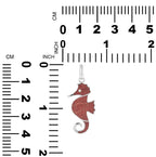 Starborn Red Coral Seahorse Pendant in Sterling Silver