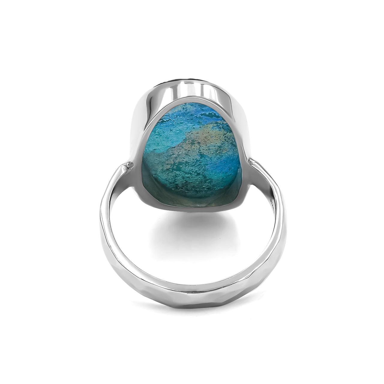 Starborn Roman Glass Freeform Ring in Sterling Silver