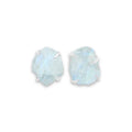 Starborn Rough Rainbow Moonstone Post Style Earrings in Sterling Silver