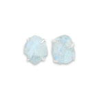Starborn Rough Rainbow Moonstone Post Style Earrings in Sterling Silver