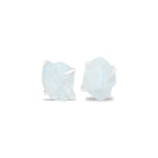 Starborn Rough Rainbow Moonstone Post Style Earrings in Sterling Silver