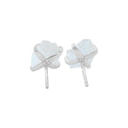 Starborn Rough Rainbow Moonstone Post Style Earrings in Sterling Silver