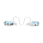 Starborn Rainbow Moonstone Slice Dangle Earrings in Sterling Silver