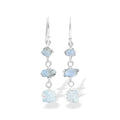 Starborn Rainbow Moonstone Rough Drop Earring in Sterling Silver