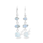 Starborn Rainbow Moonstone Rough Drop Earring in Sterling Silver