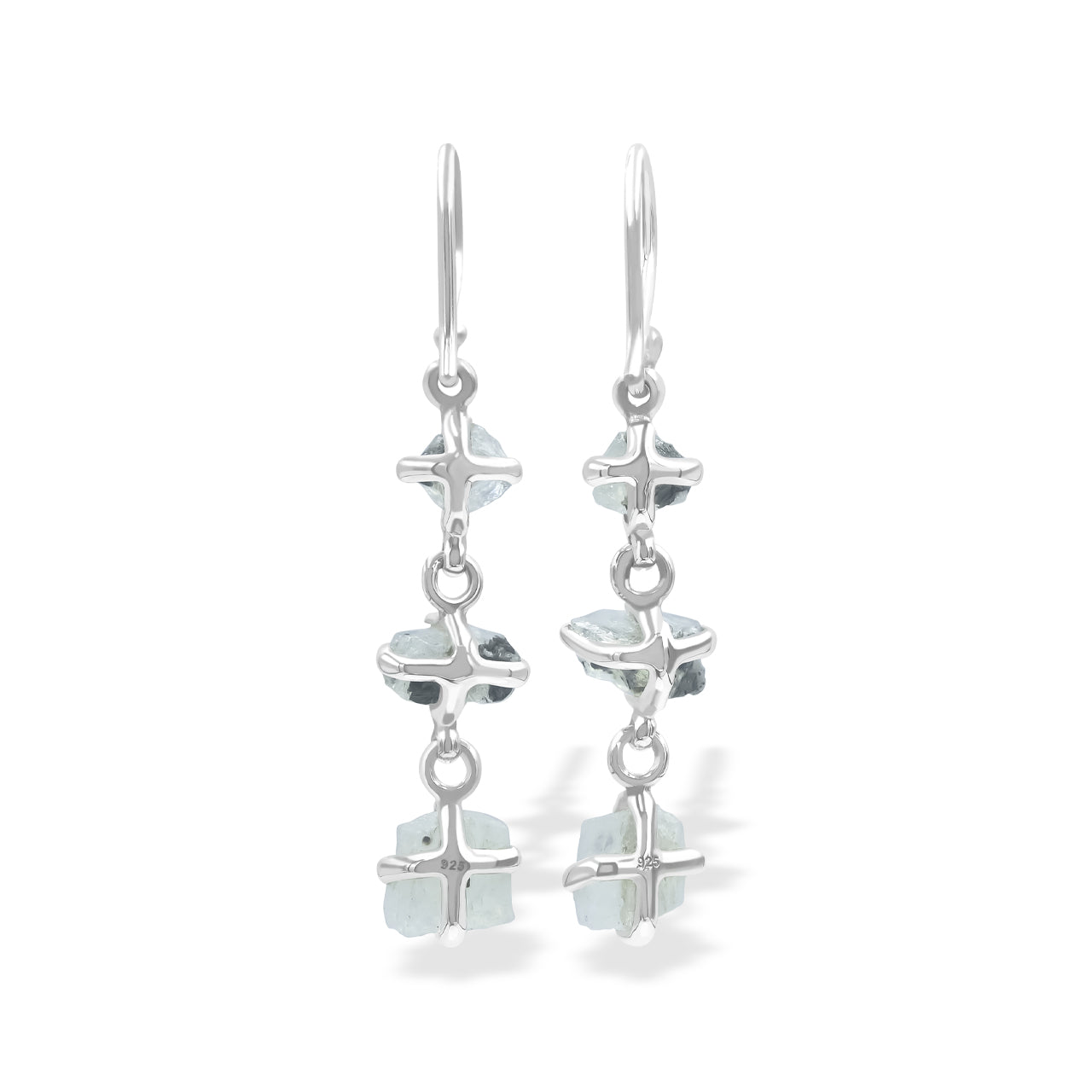 Starborn Rainbow Moonstone Rough Drop Earring in Sterling Silver