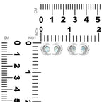 Starborn Faceted Oval Gemstone Post Earrings with Hammered Crescent Moon Accent in Sterling Silver