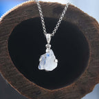 Starborn Rough Rainbow Moonstone Pendant in Sterling Silver
