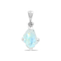 Starborn Rough Rainbow Moonstone Pendant in Sterling Silver