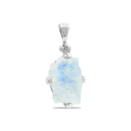 Starborn Rough Rainbow Moonstone Pendant in Sterling Silver