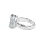 Starborn Rainbow Moonstone Slice Ring in Sterling Silver