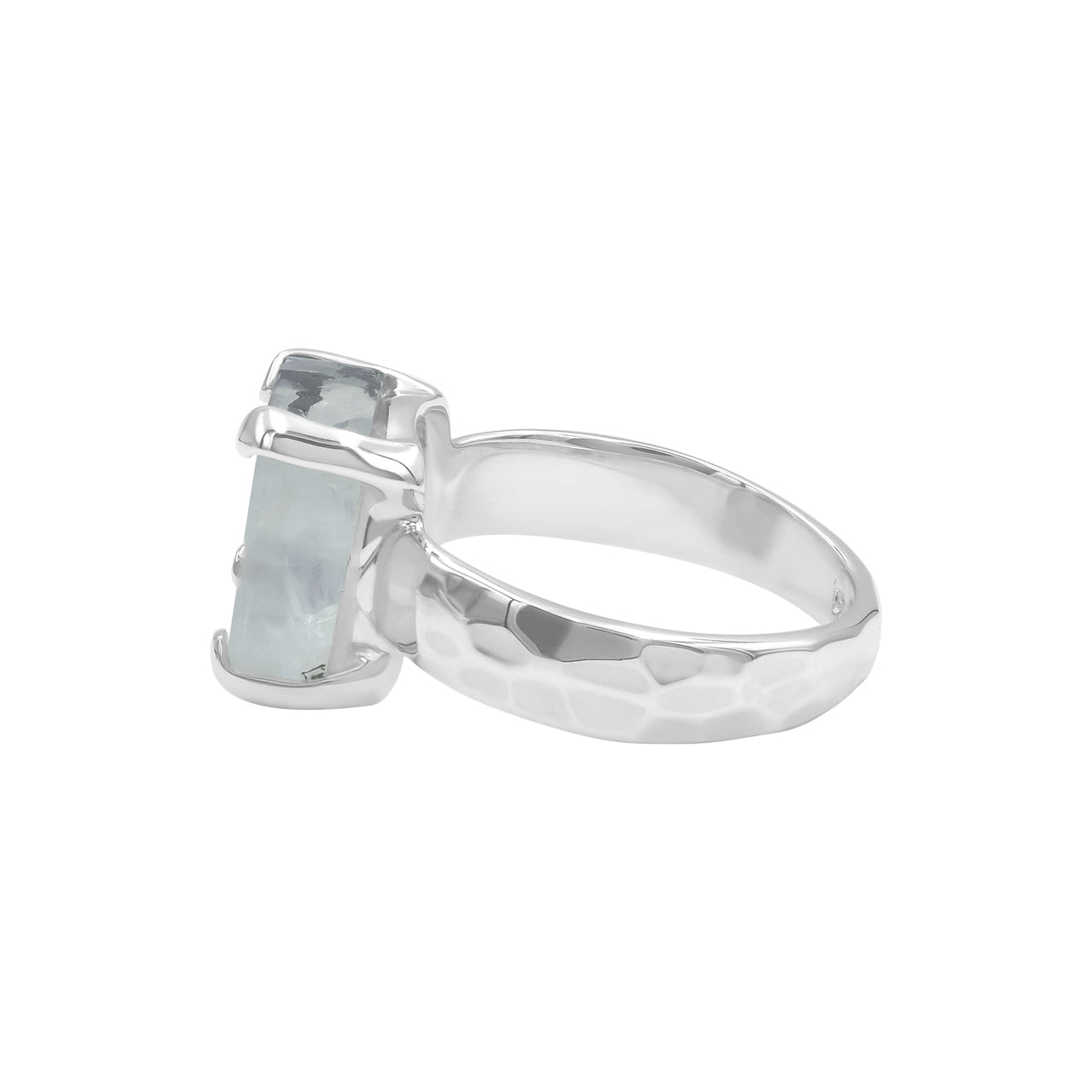 Starborn Rainbow Moonstone Slice Ring in Sterling Silver
