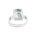 Starborn Rainbow Moonstone Slice Ring in Sterling Silver