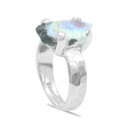 Starborn Rainbow Moonstone Slice Ring in Sterling Silver