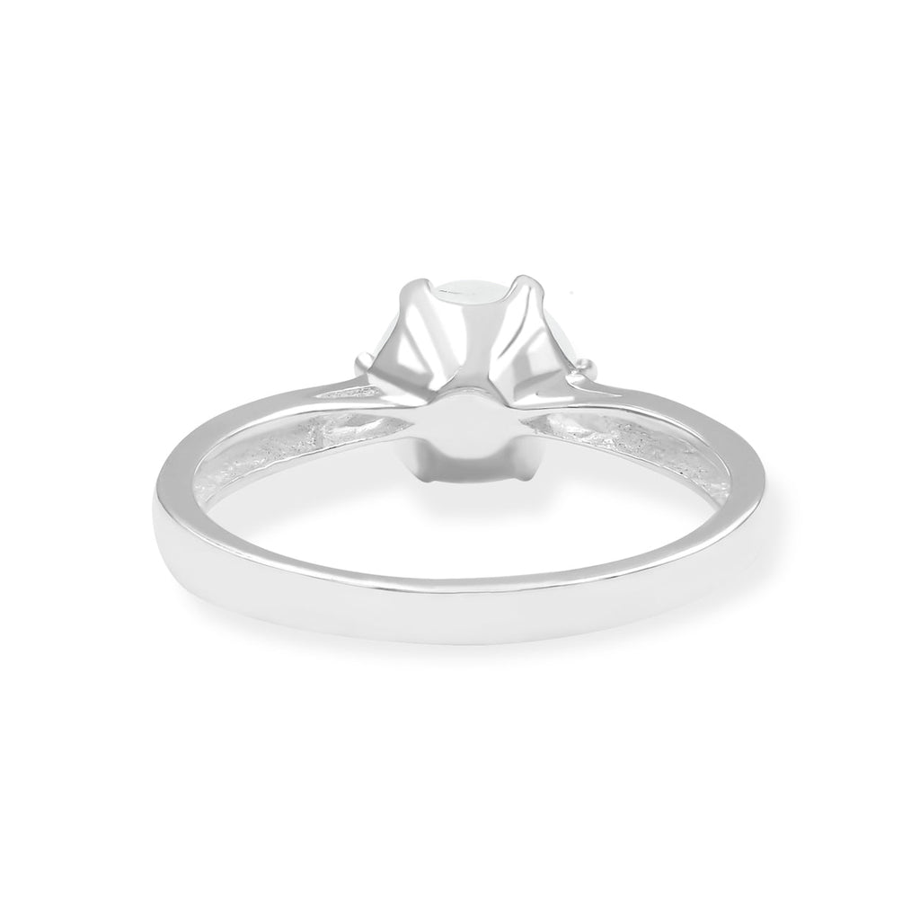 Starborn Faceted Rainbow Moonstone Ring in Sterling Silver