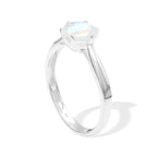 Starborn Faceted Rainbow Moonstone Ring in Sterling Silver