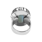 Starborn Rainbow Moonstone Strip Bezel Ring in Sterling Silver