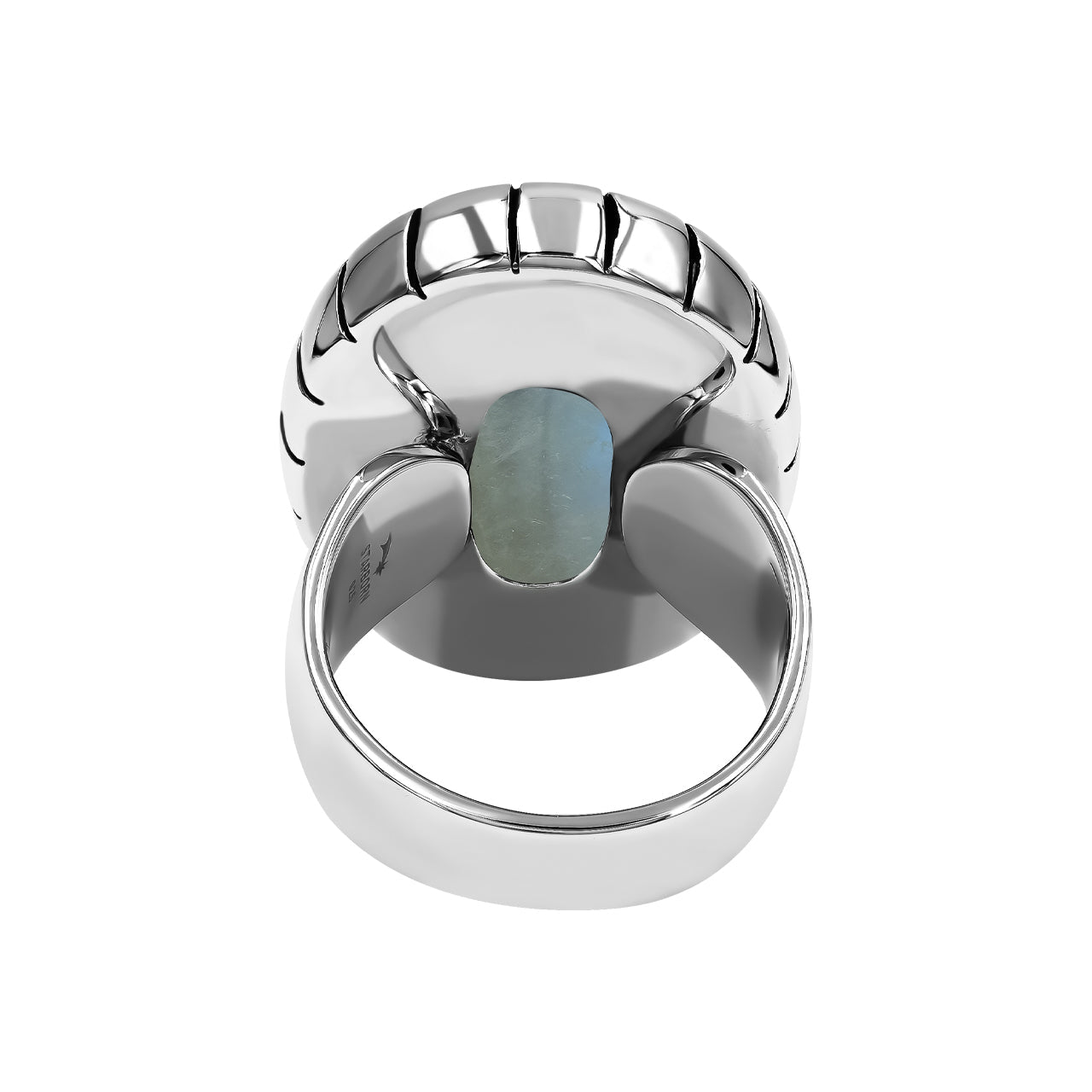 Starborn Rainbow Moonstone Strip Bezel Ring in Sterling Silver