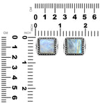 Starborn Rainbow Moonstone Square Men's Ring with Octagram in Sterling Silver