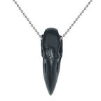 Starborn Rainbow Obsidian Raven Skull Pendant Necklace