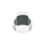 Starborn Rainbow Obsidian Men’s Ring with Geometric Shank Accents in Sterling Silver
