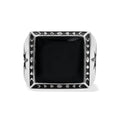 Starborn Rainbow Obsidian Men's Ring with Octagram in Sterling Silver