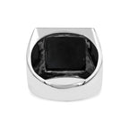Starborn Rainbow Obsidian Men's Ring with Octagram in Sterling Silver