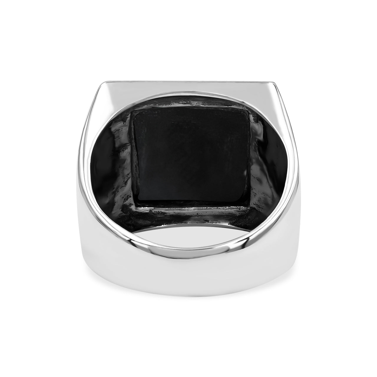 Starborn Rainbow Obsidian Men's Ring with Octagram in Sterling Silver