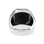Starborn Rainbow Obsidian Octagon Signet Men's Ring in Sterling Silver