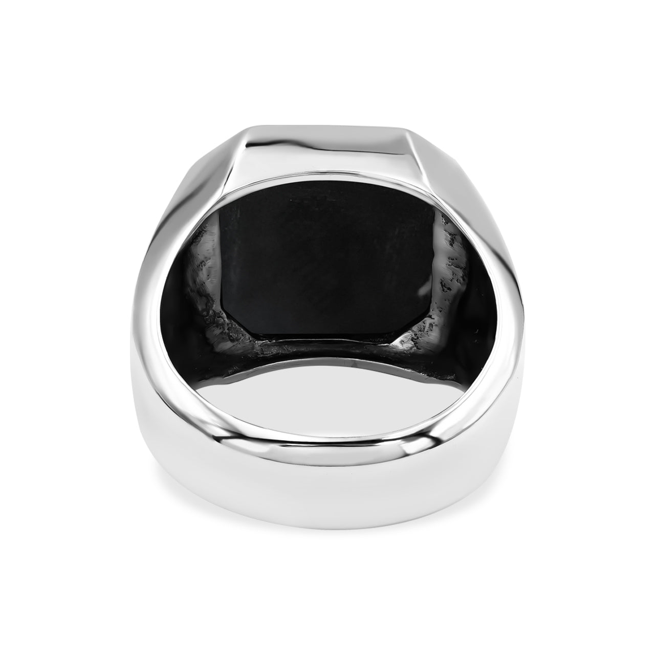 Starborn Rainbow Obsidian Octagon Signet Men's Ring in Sterling Silver