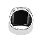 Starborn Rainbow Obsidian Cushion-Shaped Men's Style Ring in Sterling Silver