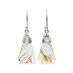 Starborn Rutilated Quartz Dangle Earrings in Sterling Silver