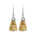 Starborn Rutilated Quartz Dangle Earrings in Sterling Silver